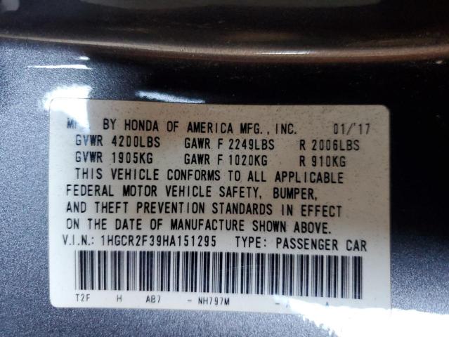 1HGCR2F39HA151295 Honda ACCORD LX