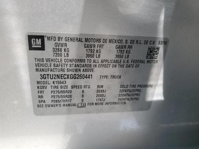 3GTU2NECXGG260441 GMC Sierra K1500 Slt