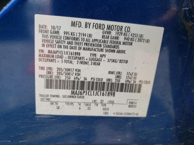 MAJ6P1CL1JC161898 Ford Ecosport Ses