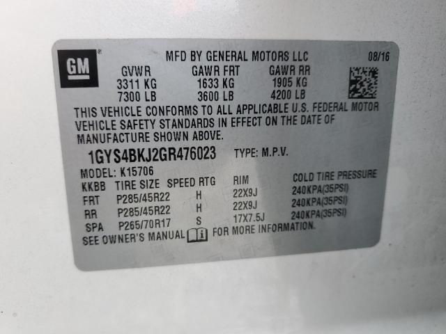 1GYS4BKJ2GR476023 Cadillac Escalade Luxury