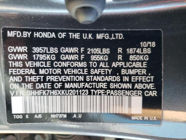 SHHFK7H6XKU201123 Honda CIVIC EX