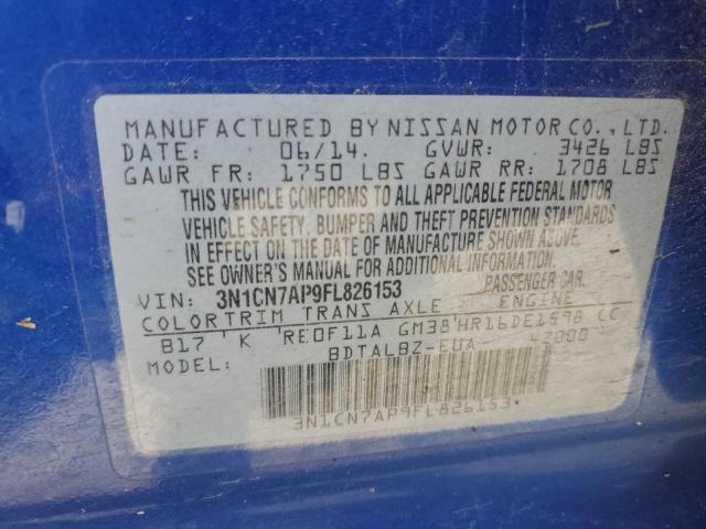 3N1CN7AP9FL826153 Nissan VERSA S
