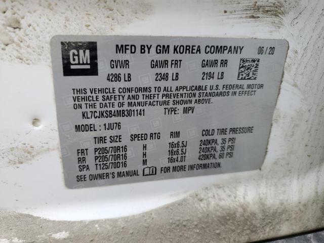 KL7CJKSB4MB301141 Chevrolet TRAX LS