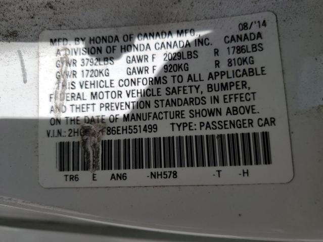 2HGFB2F86EH551499 Honda CIVIC EX