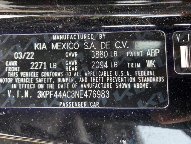 3KPF44AC3NE476983 KIA FORTE GT