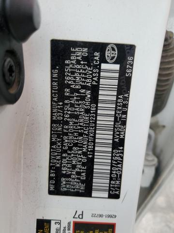 4T1BD1FK0EU123160 Toyota CAMRY HYBR