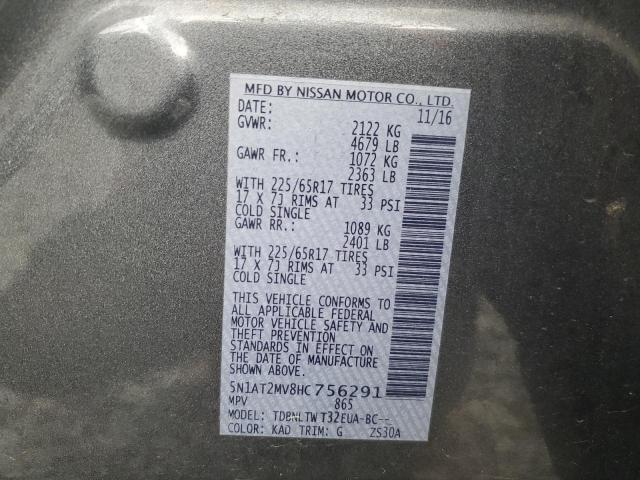 5N1AT2MV8HC756291 Nissan ROGUE SV