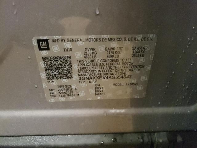 3GNAXXEV4KS554643 Chevrolet Equinox Premier