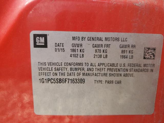 1G1PC5SB6F7163309 Chevrolet CRUZE LT