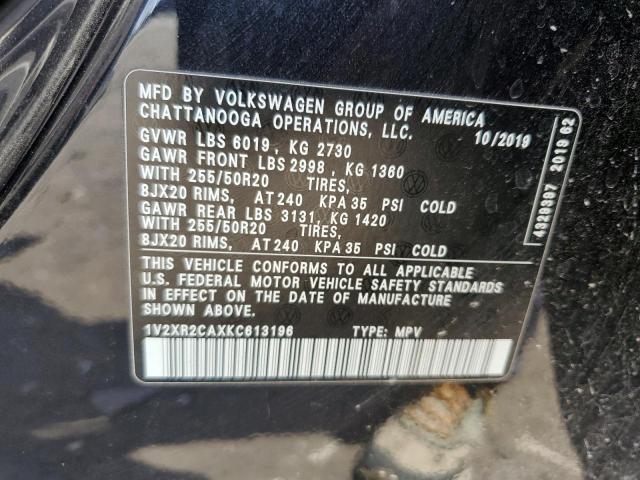 1V2XR2CAXKC613196 Volkswagen ATLAS SE