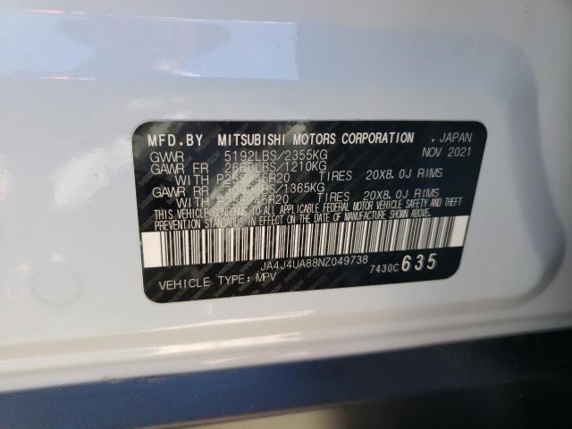JA4J4UA88NZ049738 Mitsubishi Outlander Se