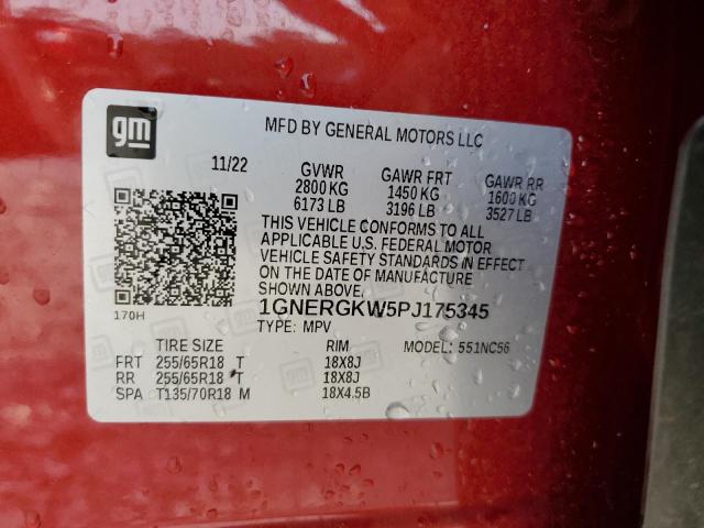 1GNERGKW5PJ175345 Chevrolet Traverse Lt