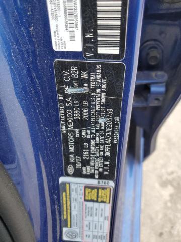 3KPFL4A73JE205759 KIA FORTE LX
