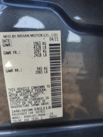 1N4BL4BV1MN380318 Nissan ALTIMA S