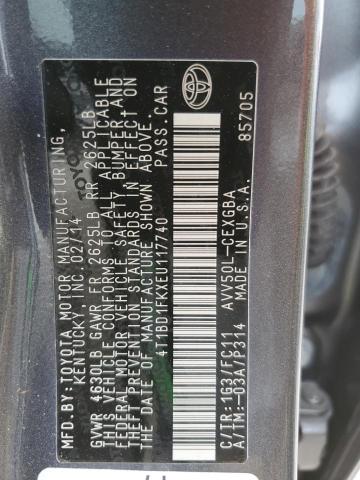 4T1BD1FKXEU117740 Toyota CAMRY HYBR