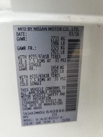 5N1AR2MN0GC640886 Nissan Pathfinder S