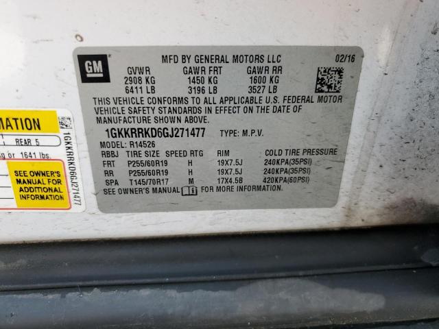 1GKKRRKD6GJ271477 GMC Acadia Slt-1