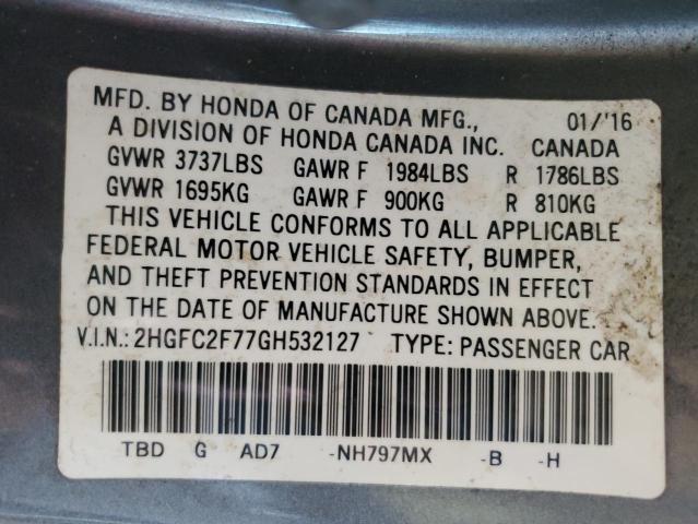 2HGFC2F77GH532127 Honda CIVIC EX