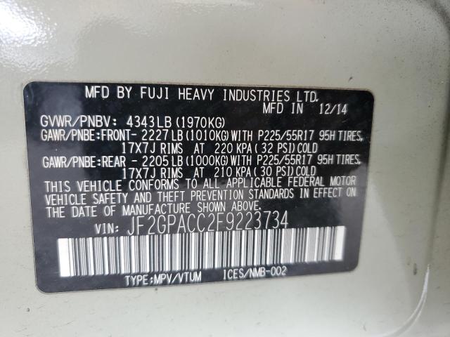 JF2GPACC2F9223734 Subaru Xv Crosstrek 2.0 Premium