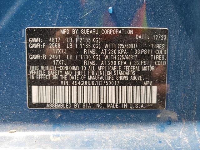4S4GUHU67R3750017 Subaru Crosstrek Wilderness