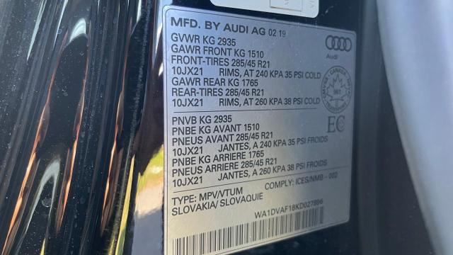 WA1DVAF18KD027896 Audi Q8 Progressiv S-line
