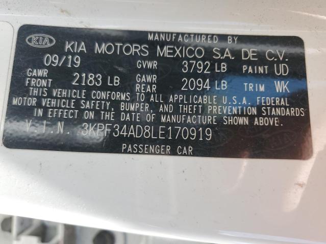 3KPF34AD8LE170919 KIA Forte Gt Line