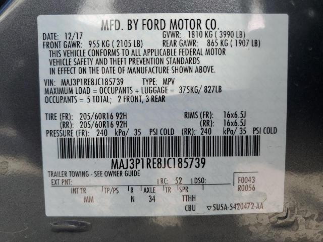 MAJ3P1RE8JC185739 Ford ECOSPORT S