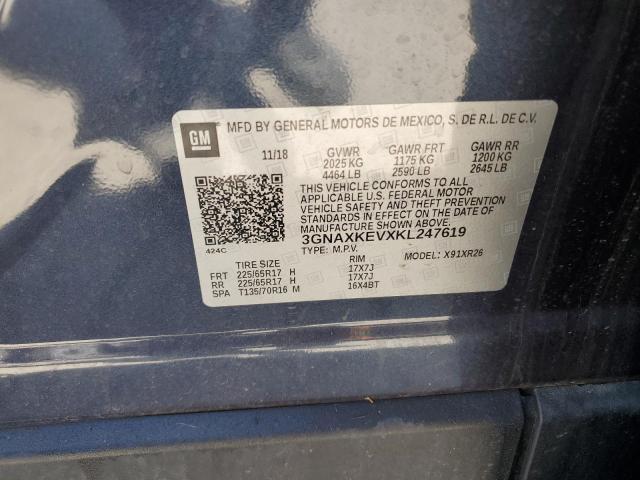3GNAXKEVXKL247619 Chevrolet EQUINOX LT