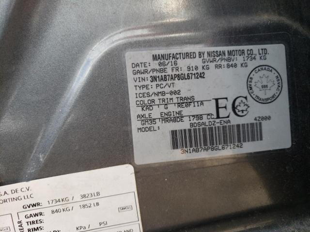 3N1AB7AP8GL671242 Nissan SENTRA S