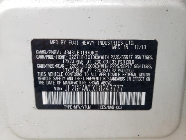 JF2GPAWCXE8243777 Subaru Xv Crosstrek 2.0 Premium