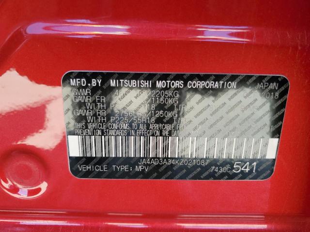 JA4AD3A34KZ021087 Mitsubishi Outlander Se