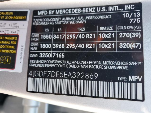 4JGDF7DE5EA322869 Mercedes-Benz Gl 550 4matic