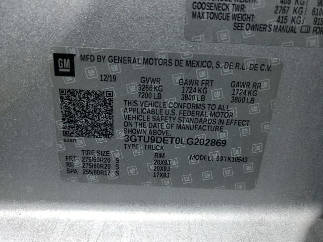 3GTU9DET0LG202869 GMC Sierra K1500 Slt