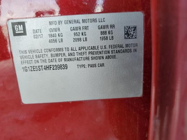 1G1ZE5ST4HF239839 Chevrolet MALIBU LT