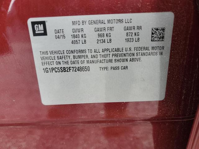 1G1PC5SB2F7248650 Chevrolet CRUZE LT