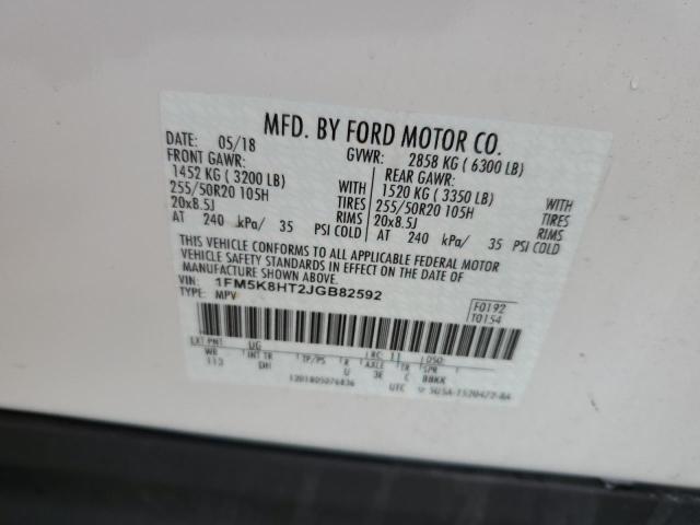 1FM5K8HT2JGB82592 Ford Explorer Platinum
