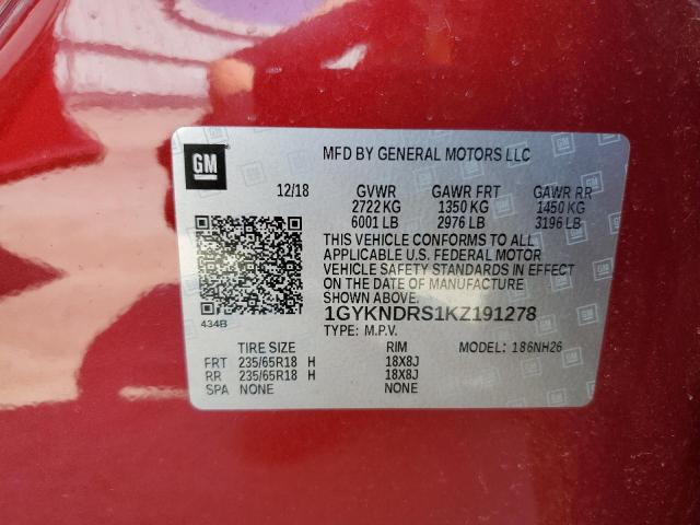 1GYKNDRS1KZ191278 Cadillac XT5 LUXURY