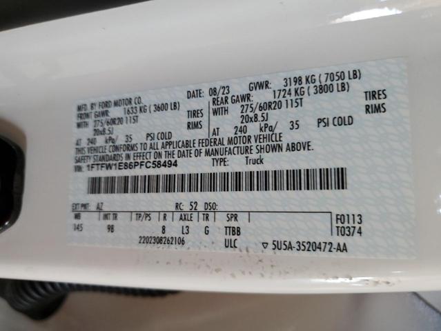 1FTFW1E86PFC58494 Ford F150 SUPER