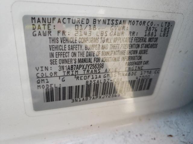 3N1AB7APXJY256398 Nissan SENTRA S