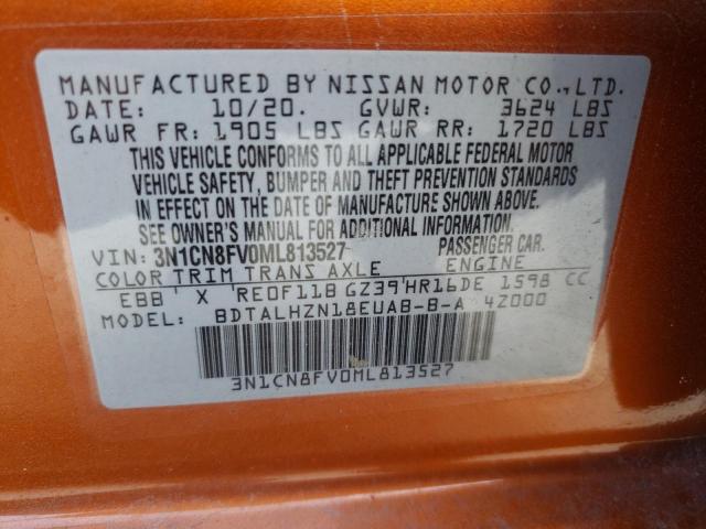 3N1CN8FV0ML813527 Nissan VERSA SR