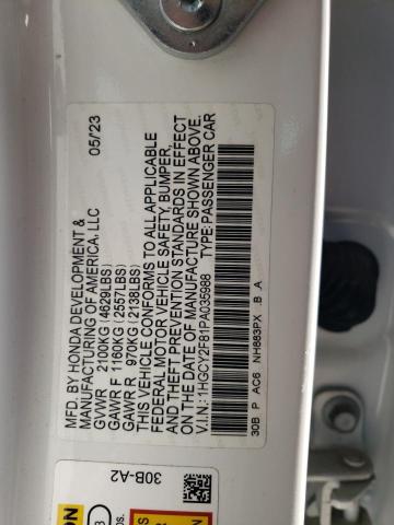 1HGCY2F81PA035988 Honda Accord Touring Hybrid