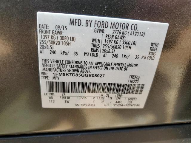 1FM5K7D85GGB08927 Ford EXPLORER XLT