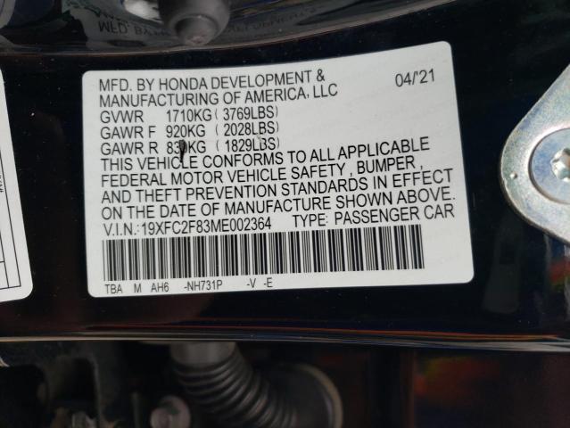 19XFC2F83ME002364 Honda Civic Sport