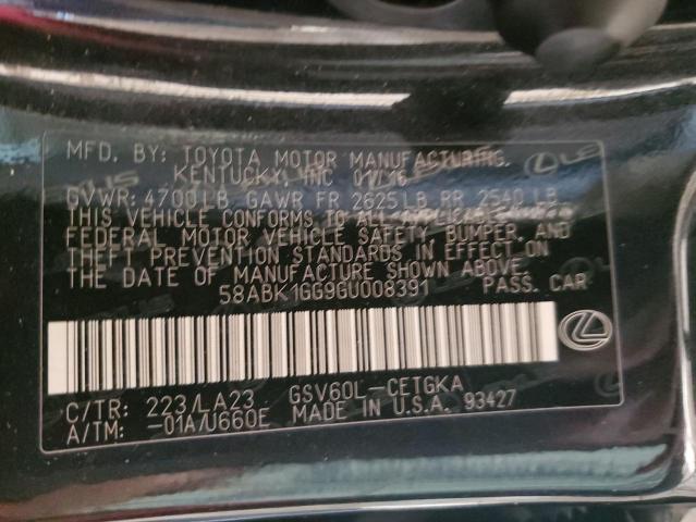 58ABK1GG9GU008391 Lexus ES 350