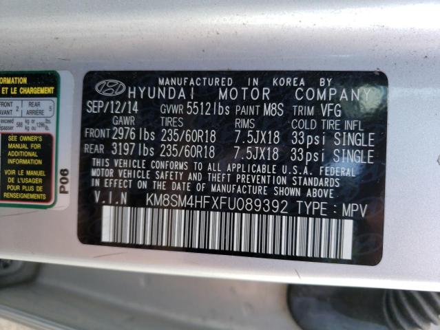 KM8SM4HFXFU089392 Hyundai Santa Fe Gls
