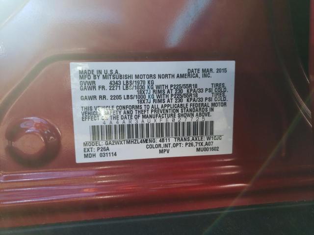4A4AR3AUXFE027725 Mitsubishi Outlander Sport Es