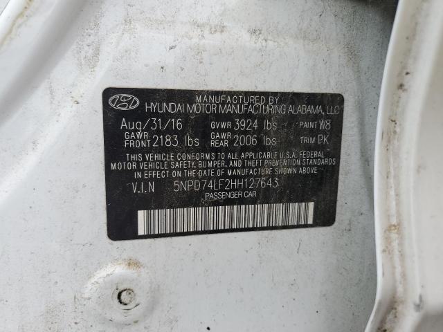 5NPD74LF2HH127643 Hyundai ELANTRA SE
