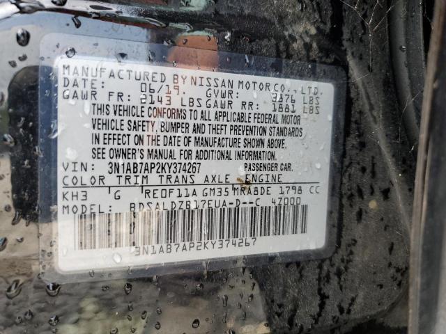 3N1AB7AP2KY374267 Nissan SENTRA S