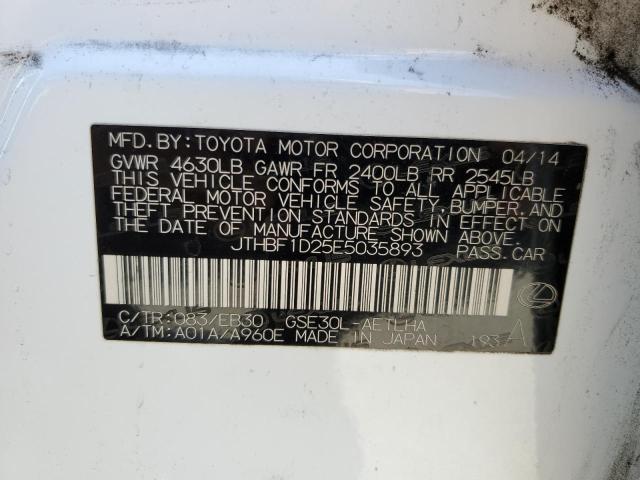 JTHBF1D25E5035893 Lexus IS 250
