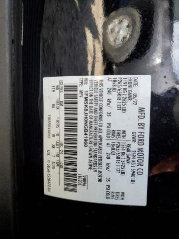 1FMSK8JH0NGB41960 Ford Explorer Timberline